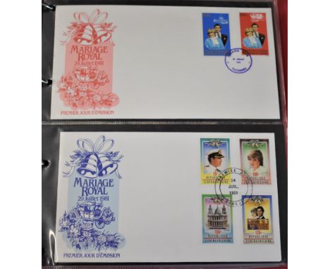 Royalty 1981 Royal Wedding First Day Cover Collection - An album with more unusual Booklets, Sheetlets, Imperfs etc. 