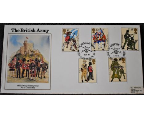 Great Britain FDC 1983 (July 6th) British Army set on Official Army FDC, A/C. Limited Edition of 500, signed by five Military