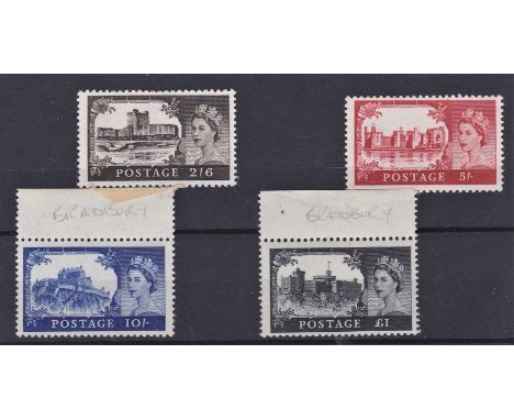 Great Britain 1959-68 Bradbury Wilkinson set 2/6 to £1, u/m mint SG 595a - 598a (4)