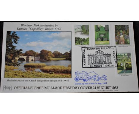 Great Britain FDC 1983 (Aug 24th) British Gardens set on Blenheim Palace Official, FDC and H/S