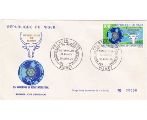 Niger 1970 65th Anniversary Rotary International FDC, SG 345 on Official FDC 