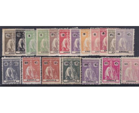 Angola 1914-22 Cere Definitives including SG: 296-297, 298 x2 shades, 199-300, 281, 303, 304 x2 shades, 305, 307, 288, 311 x2