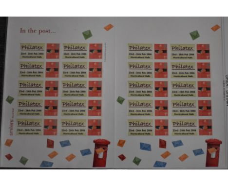 Great Britain 2006 Royal Mail Smiler's Sheet Philatex - wrong dates 'In the Post' 20x First Class Robin Stamps