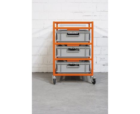 Jörg Schellmann, Prototyp Rollcontainer 'Tool Cart Reling', 2013H. 73 x 60,5 x 46 cm.Schellmann Furniture, München.Rahmen aus