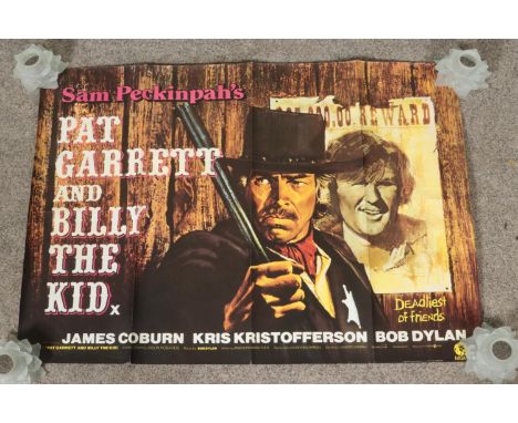 Pat Garrett and Billy the Kid; a British film poster directed by Sam Peckinpah. Starring James Coburn, Kris Kristofferson and