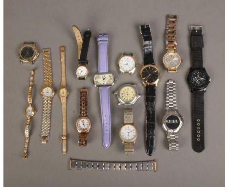 A collection of assorted wristwatches to include Gemius Army KM-101, Casio Poseidon, Sekonda Diamond, Limit, etc.  