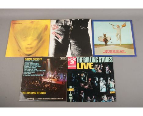 The Rolling Stones; Five vinyl records; Get Yer Ya-Ya's Out!(1970, SKL.5065), Sticky Fingers (1971, COC59100), Goat's Head So