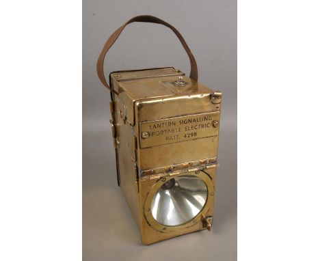A "Lantern Signalling Portable Electric Patt 4298" lantern converted to battery powered electrics, Badge to back for Telford,