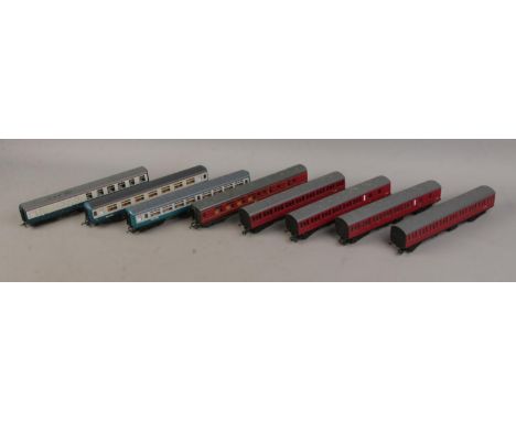 A collection of OO gauge model railway carriages to include Hornby Tri-Ang, Lima and Bachmann Branch-Line examples.  