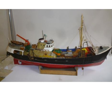 A scratch built model of a Hull Trawler "Northern Light", painted wood construction with a large quantity of detail including