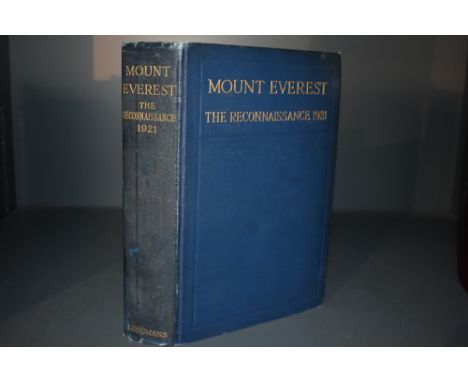 Mountaineering. Howard-Bury, C. K. - Mount Everest: The Reconnaissance, 1921. London: Longmans, 1922. Frontispiece loose, oth