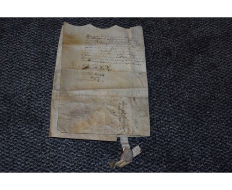Manuscript. Indenture. Dated 1682 (Charles II). Single folded sheet. With remains of original wax seal still attached. See im