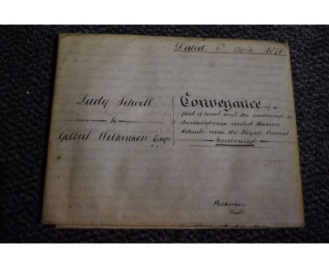 Manuscript. Indenture. Dated 6th April, 1871. An Indenture of Conveyance between Louisa Lucy, Dowager Lady Sitwell and a Mr. 