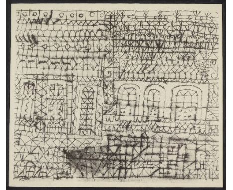 Paul Klee (1879 - 1940), lithograph, abstract study, 1947, 6" x 7", mounted 