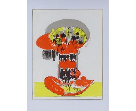 Graham Sutherland, lithograph, forms in balance, cat. no. 130, sheet size 12.5" x 9.5", framed 