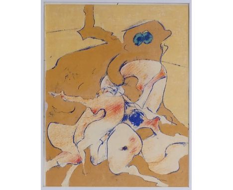 Dorothea Tanning, lithograph, abstract forms, 1974, cat. no. 41, sheet size 12" x 9.5", framed 