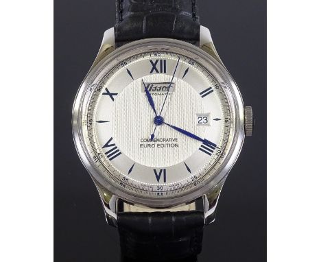 A Tissot Sovereign "Commemorative Euro Edition" Automatic wristwatch, stainless steel case, with chronometer control and date