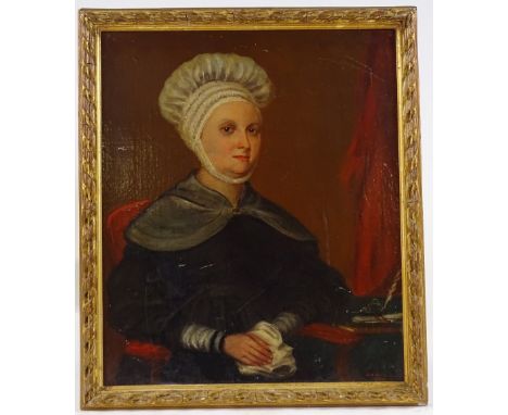 C H Swaine, oil on canvas, portrait of a woman, 1830, 13" x 11", framed 