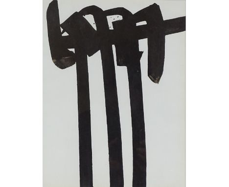 Pierre Soulages, lithograph, abstract composition, 1970, published for XXth Siecle no. 34, 12" x 9.5", framed 