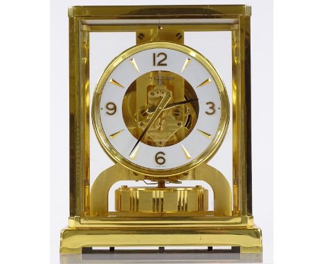 A Jaeger LeCoultre Atmos clock, serial no. 435101, height 22cm, working order 