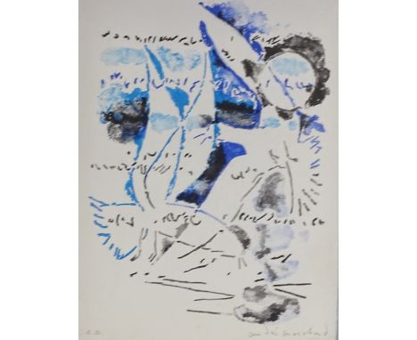 Andre Marchand, lithograph, the sea, circa 1960, artist's proof, signed in pencil, sheet size 18.5" x 13.5", framed 