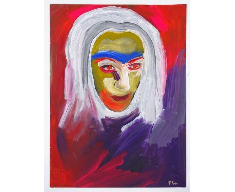 Vic Reeves, acrylic on paper, head portrait, 14.5" x 11", unframed 
