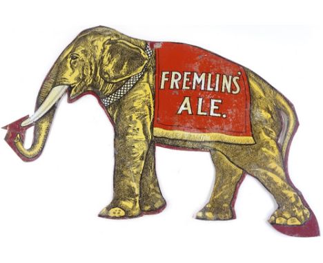 A Vintage double-sided enamel advertising sign for Fremlins Ale, length 65cm, height 45cm 