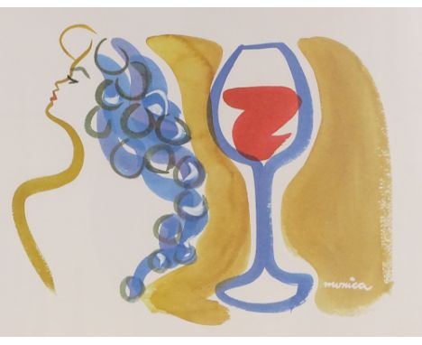 Monica Lind (Swedish), colour lithograph, modernist composition, no. 226/500, signed in pencil, 19" x 25", framed 