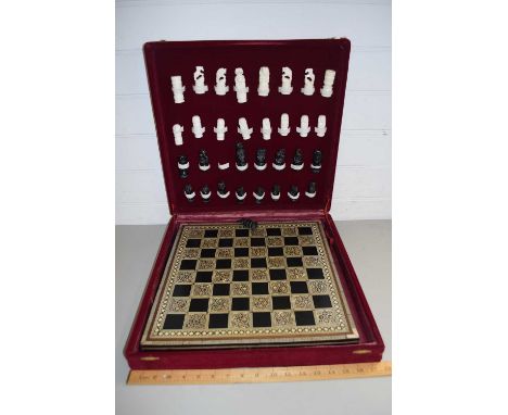 CASED MODERN CHESS SET