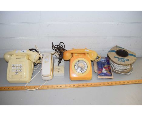 VINTAGE TELEPHONES, TELEPHONE WIRE ETC