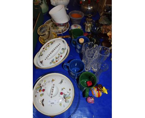 ROYAL WORCESTER KITCHEN DISHES, VARIOUS VASES, MUGS ETC