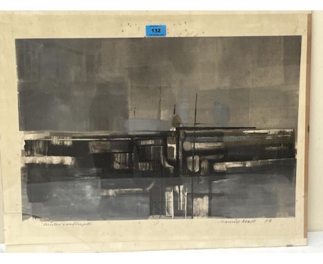 ENGLISH SCHOOL. 20TH CENTURY. Winter landscape. Indistinctly signed, inscribed and dated '68. Lithograph 17" x 23".
