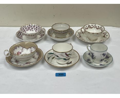 Six cabinet cups and saucers.