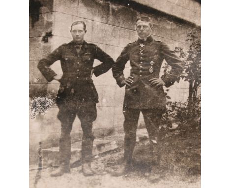 IMPERIAL GERMAN 1916 AIR SERVICE PHOTOGRAPH ALBUM WITH PHOTOGRAPH OF GERMAN AIR ACE AND POUR LE MERITE (BLUE MAX) WINNER OSWA
