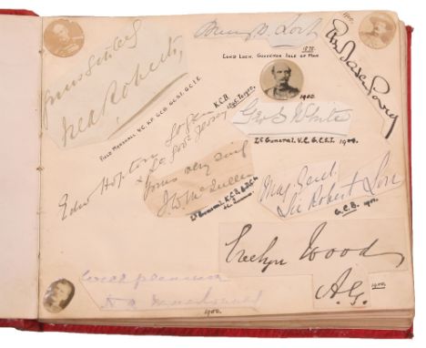 MILITARY AUTOGRAPH BOOK CIRCA 1900. Nice collection of military autographs, some taken from letters, others directly signed i