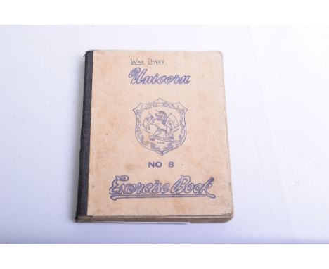 INTERESTING ORIGINAL “WAR DIARY” 315 FIELD BATTERY RA. BURMA 4th NOVEMBER 1944- 12th FEBRUARY 1945. IN UNICORN EXERCISE BOOK.