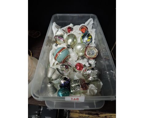 A selection of vintage kitsch mid century Christmas decorations