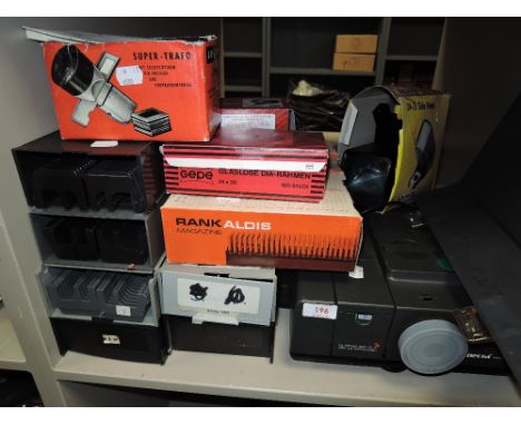 A Reflecta projector, Rank Aldis magazine,SV 75 slide viewer and similar accessories.