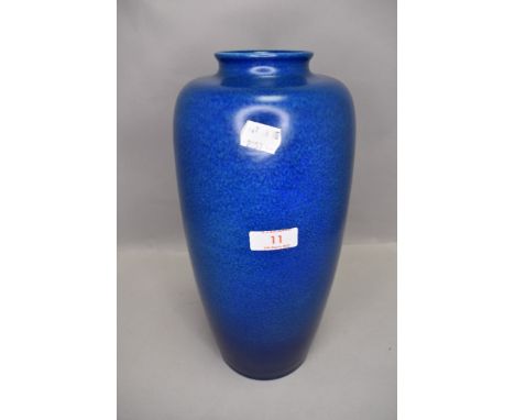 A studio pottery vase by Royal Lancastrian having a deep blue two tone glaze approx 40cm tall
Some age related wear no visibl