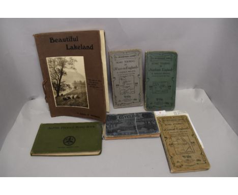 A selection of vintage road and cycle maps of Britain including Roadfaring guides