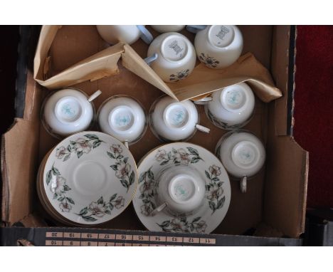 Crown Staffordshire part tea service comprising 6 cups and saucers and 6 sandwich plates