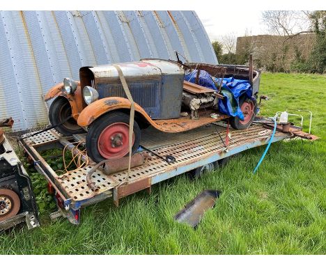 1930 Peugeot Torpedo type 201, in need of restoration currently on a trailer with all the parts are believed to be present al