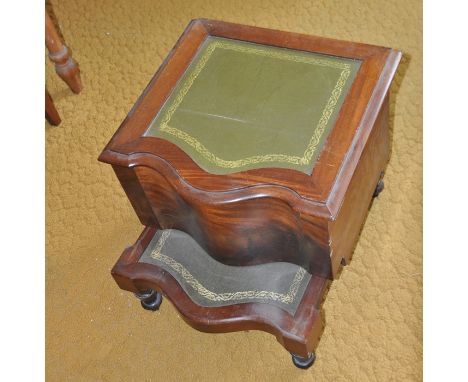 Reproduction mahogany commode stool 45 x 47 x 43cm (missing liner)