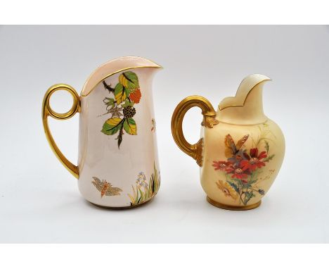 Two decorative creamer jugs, by Carlton Ware and Royal Worcester 