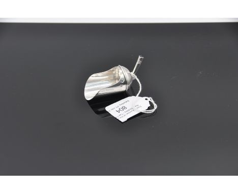 English sterling silver caddy spoon in the form of a coal scuttle, Birmingham 1804 (g), maker possibly Thomas Wilmore (TW), i