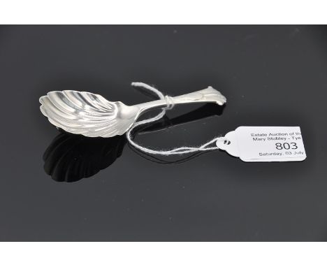 English sterling silver caddy spoon, London 1908 (n), maker Josiah Williams &amp; Co (GJ DF), scalloped bowl 14.4 grams 9 cm 