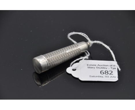English sterling silver cheroot holder, Birmingham 1919 (u), maker Vale &amp; St John (V&amp;StJ), elongated conical form wit