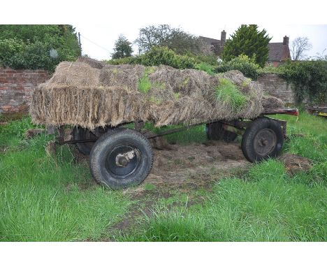 Vintage 4 wheeled traction engine harvest trailer 