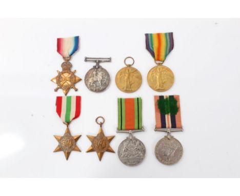Group of First and Second World War Campaign Medals comprising 1914 - 15 Star named to 2569 PTE. P. Artist 2/BN. A.F.I, War m