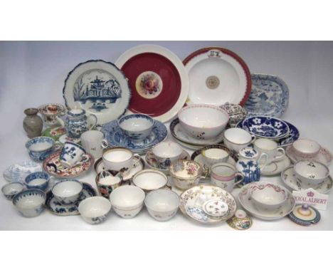 Large Collection of 18th and early 19th century pottery and porcelain including Chinese export ware, Newhall, Spode, Coalport